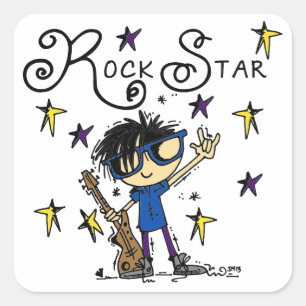 Adesivo Quadrado Black Hair Boy Star