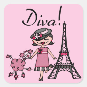 Adesivo Quadrado Black Hair Diva