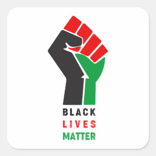 Adesivo Quadrado Black Lives Matter levantou o símbolo do punho Af