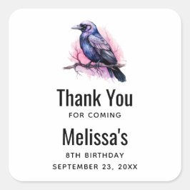 Adesivo Quadrado Black Raven em uma Ilustração de Ramificação