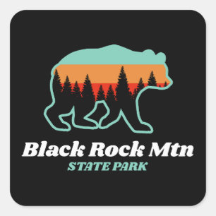 Adesivo Quadrado Black Rock State Park Georgia Bear Retro