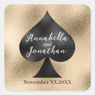 Adesivo Quadrado Black Spade em Dourado