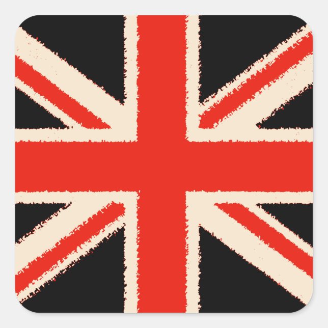 Adesivo Quadrado Black Union Jack (espécie Style) (Frente)