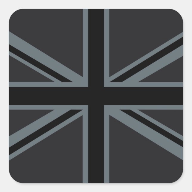 Adesivo Quadrado Black Union Jack Flag Design (Frente)