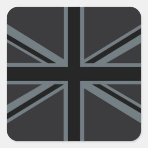 Adesivo Quadrado Black Union Jack Flag Design