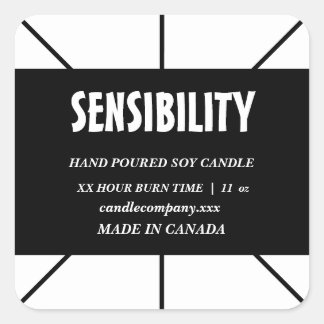 Adesivo Quadrado Black White Candle Product Square Sticker