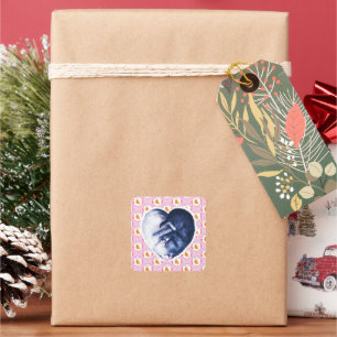 Adesivo Quadrado Black White Cat Bird Love Watercolor