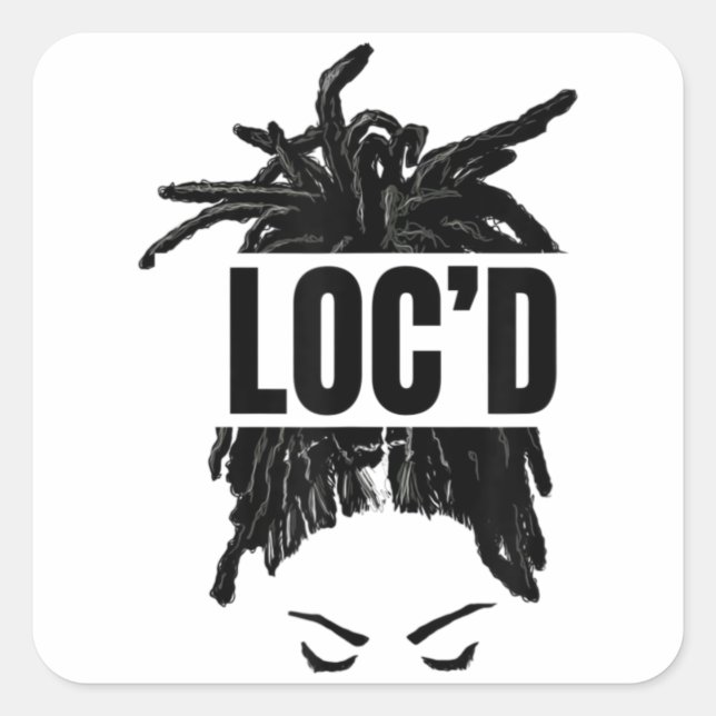 Adesivo Quadrado Black Women LOC'd - Funny Melanin Afro Lover (Frente)