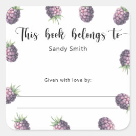 Adesivo Quadrado Blackberry - Este livro pertence a