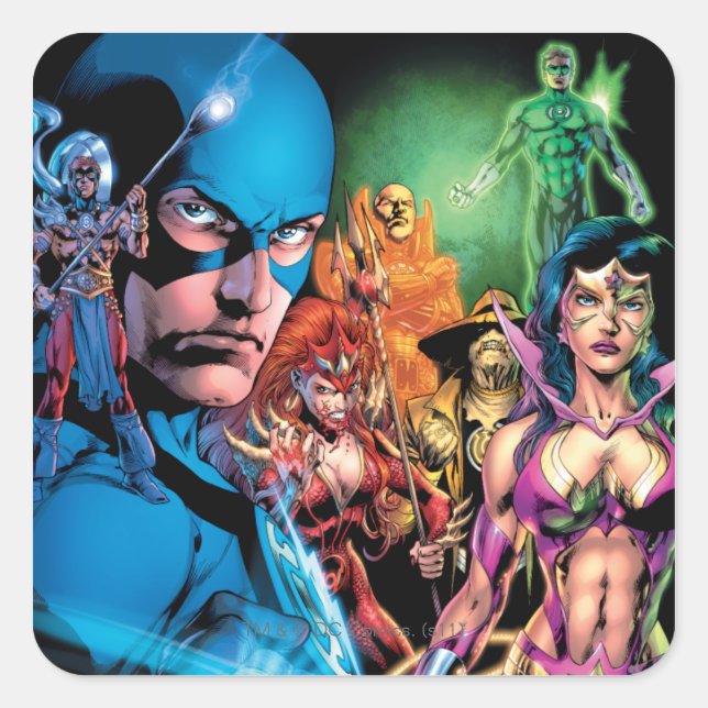 Adesivo Quadrado Blackest Night Comic Panel 2 - Cor (Frente)