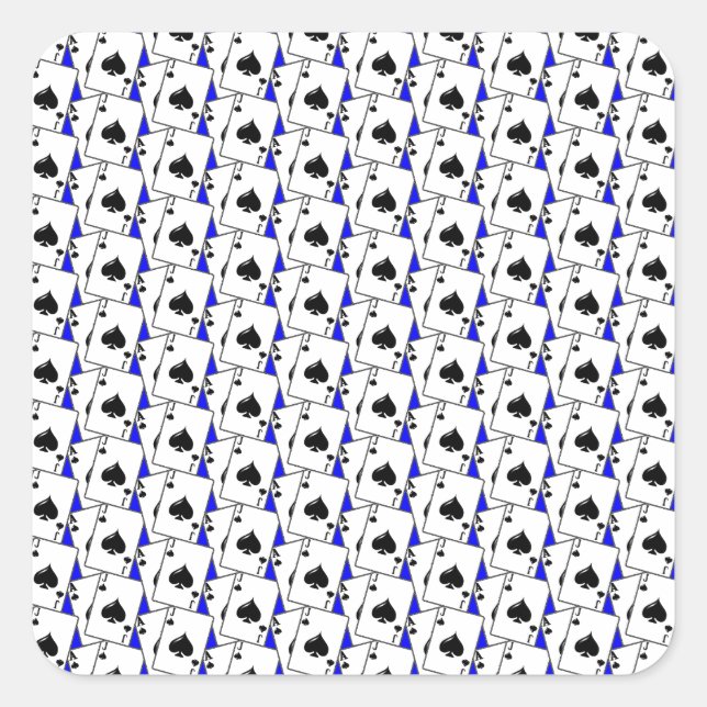 Adesivo Quadrado Blackjack Spades Blue (Frente)