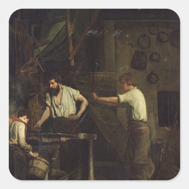 Adesivo Quadrado Blacksmiths, Memory of Treport, 1857 (Frente)