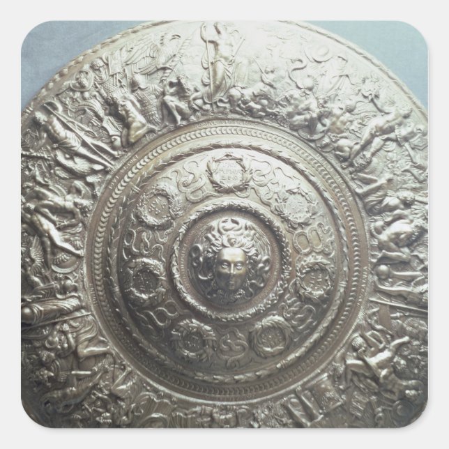 Adesivo Quadrado Blindagem com a cabeça de Medusa, 1552 (Frente)