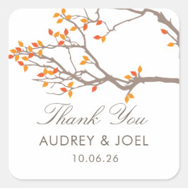 Adesivo Quadrado Blissful Branches Favor de Casamento Stickers