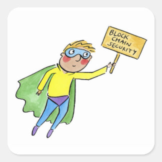 Adesivo Quadrado Block Chain Security