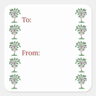 Adesivo Quadrado Block Print Palmetto Holiday Stickers