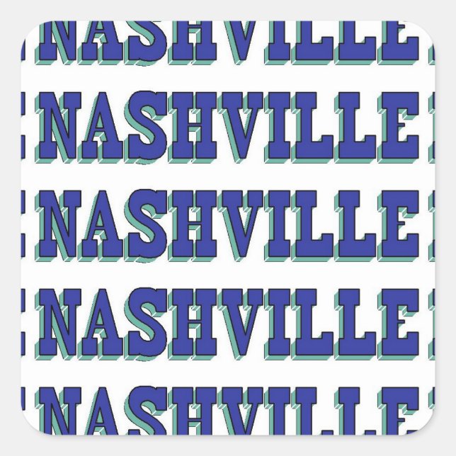 Adesivo Quadrado Bloco Azul Nashville (Frente)