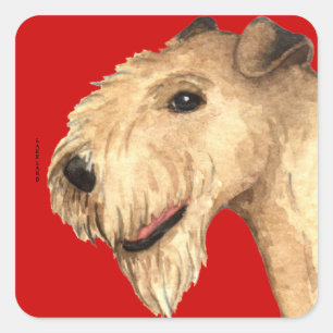 Adesivo Quadrado Bloco de Cores de Terrier Lakeland