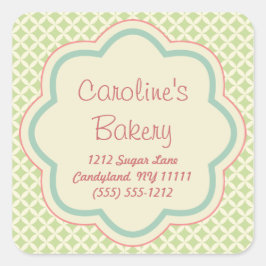 Adesivo Quadrado Blocos para cozinhar e padaria, padrão verde