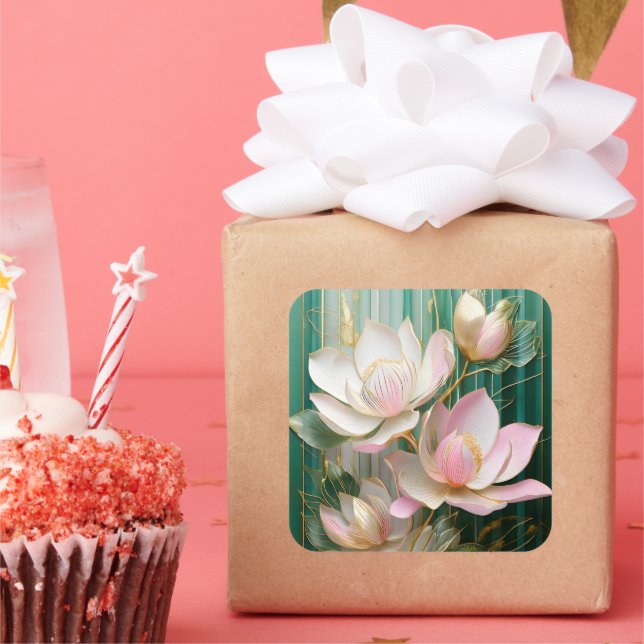 Adesivo Quadrado Blooming Wallpaper Japonês Magnolia Art (Festa)