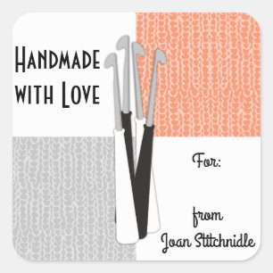 Adesivo Quadrado Bloqueio de cores de anzóis de crochê personalizad