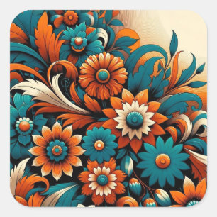 Adesivo Quadrado Blossom Bliss: Sinfonia Floral