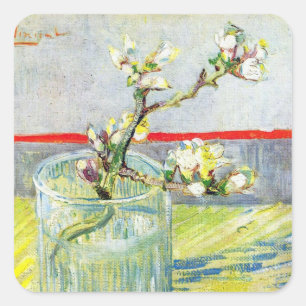 Adesivo Quadrado Blossoming Almond Branch por Vincent van Gogh
