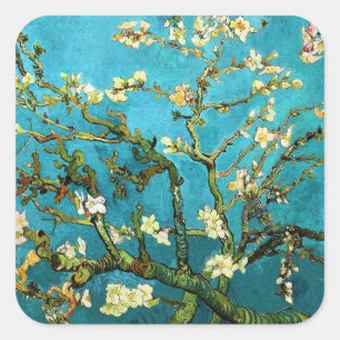Adesivo Quadrado Blossoming Almond Tree Van Gogh Fine Art