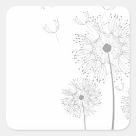Adesivo Quadrado Blossoms Dandelion Flores Paz Destino