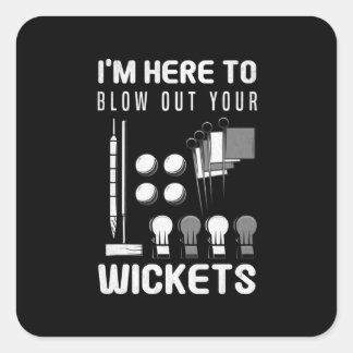Adesivo Quadrado Blow Your Wickets Croquet Player Croquet Racket
