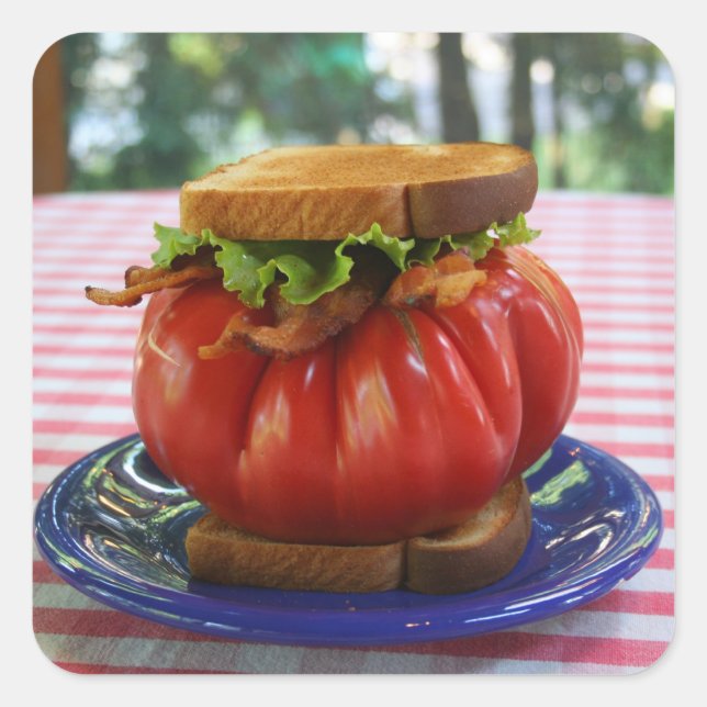Adesivo Quadrado BLT com tomate gigante (Frente)