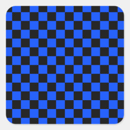 Adesivo Quadrado Blue and black checkerboard pattern