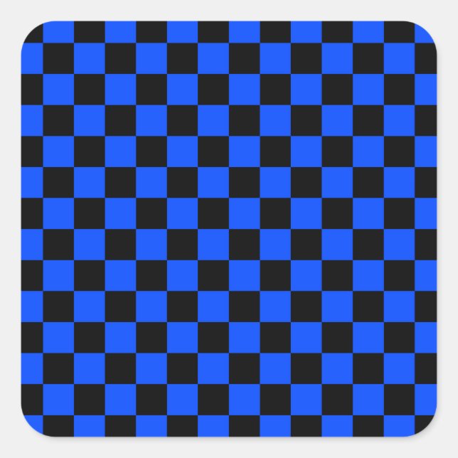 Adesivo Quadrado Blue and black checkerboard pattern (Frente)