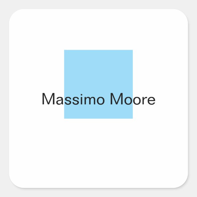 Adesivo Quadrado Blue Black White Plain Elegant Own Name (Frente)