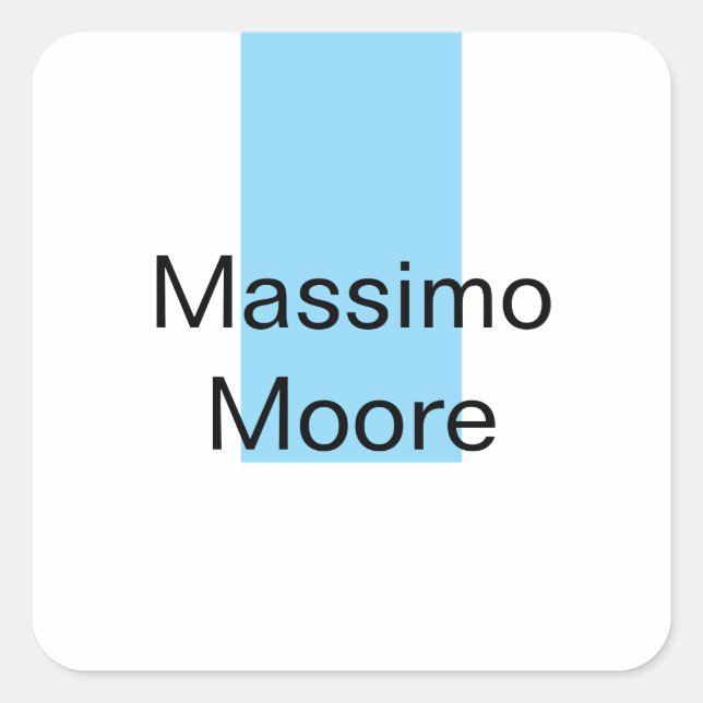 Adesivo Quadrado Blue Black White Plain Elegant Own Name (Frente)