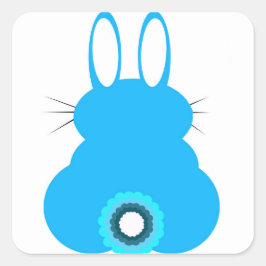 Adesivo Quadrado Blue Bunny Stickers