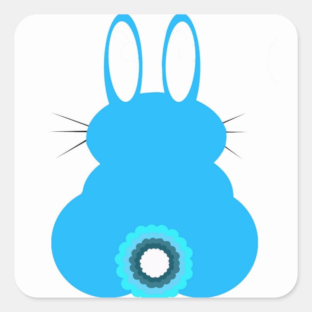 Adesivo Quadrado Blue Bunny Stickers (Frente)