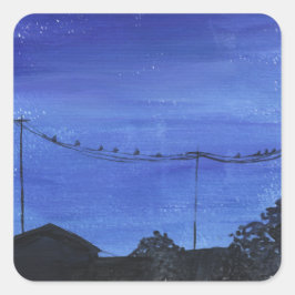 Adesivo Quadrado Blue Cityscape Stickers