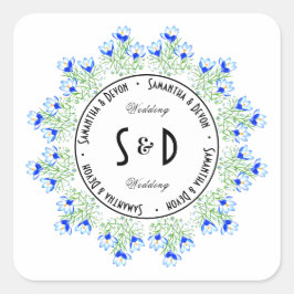 Adesivo Quadrado Blue Crocus Round Sticker