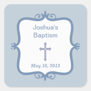 Adesivo Quadrado Blue Cross Baptism Square Sticker