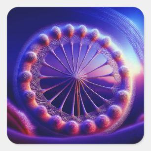 Adesivo Quadrado Blue Dandelion Fractal