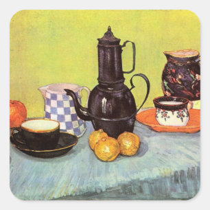 Adesivo Quadrado Blue Enamel Coffeepot por Vincent van Gogh