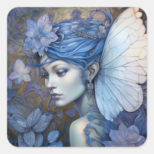 Adesivo Quadrado Blue Fairy Fantasy Art