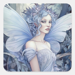Adesivo Quadrado Blue Fairy Fantasy Art