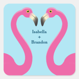 Adesivo Quadrado Blue Flamingo Beach Wedker