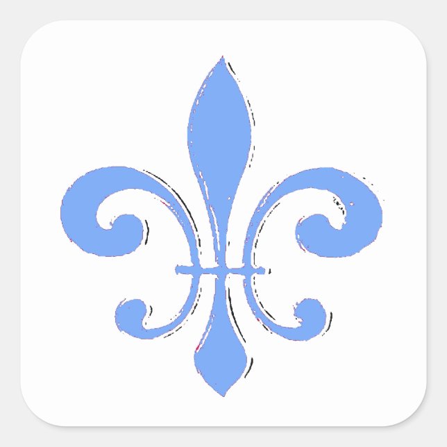 Adesivo Quadrado Blue Fleur De Lis Sticker (Frente)