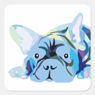 Adesivo Quadrado Blue French Bulldog