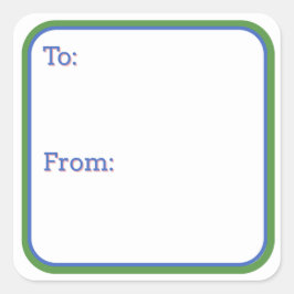 Adesivo Quadrado Blue & Green Gift Sticker