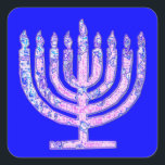 Adesivo Quadrado Blue Hanukkah Menorah 4Ruth<br><div class="desc">Você vai adorar decorar seus presentes com nossos adesivos menorah!</div>