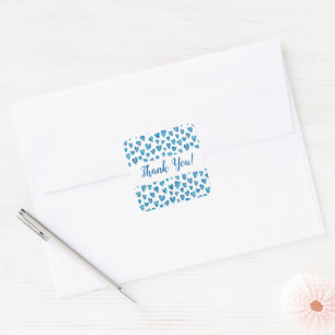 Adesivo Quadrado Blue Heart Obrigado Sticker